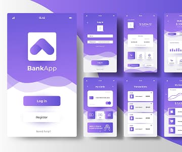 Presentation of Banking App layouts