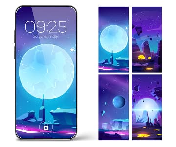 A phone with a variety of beautiful screens