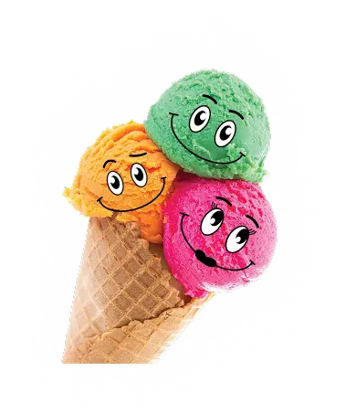 Ice Cream that has a smiley face